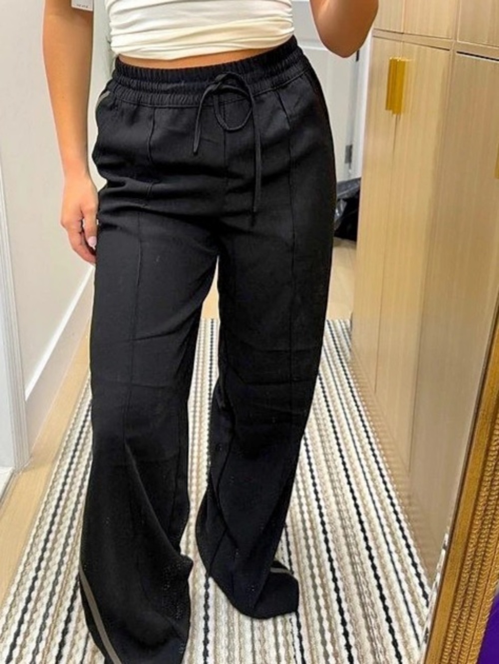 Z SUPPLY Saunder Track Pant Black Color Block Track Pants Size Small NWT